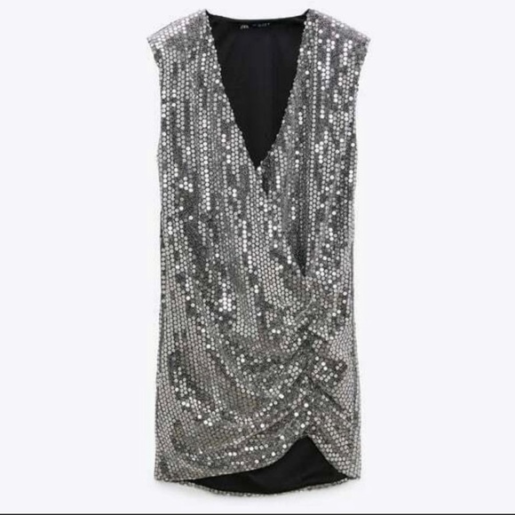 Zara Dresses & Skirts - NWT ZARA DRAPED SEQUIN DRESS